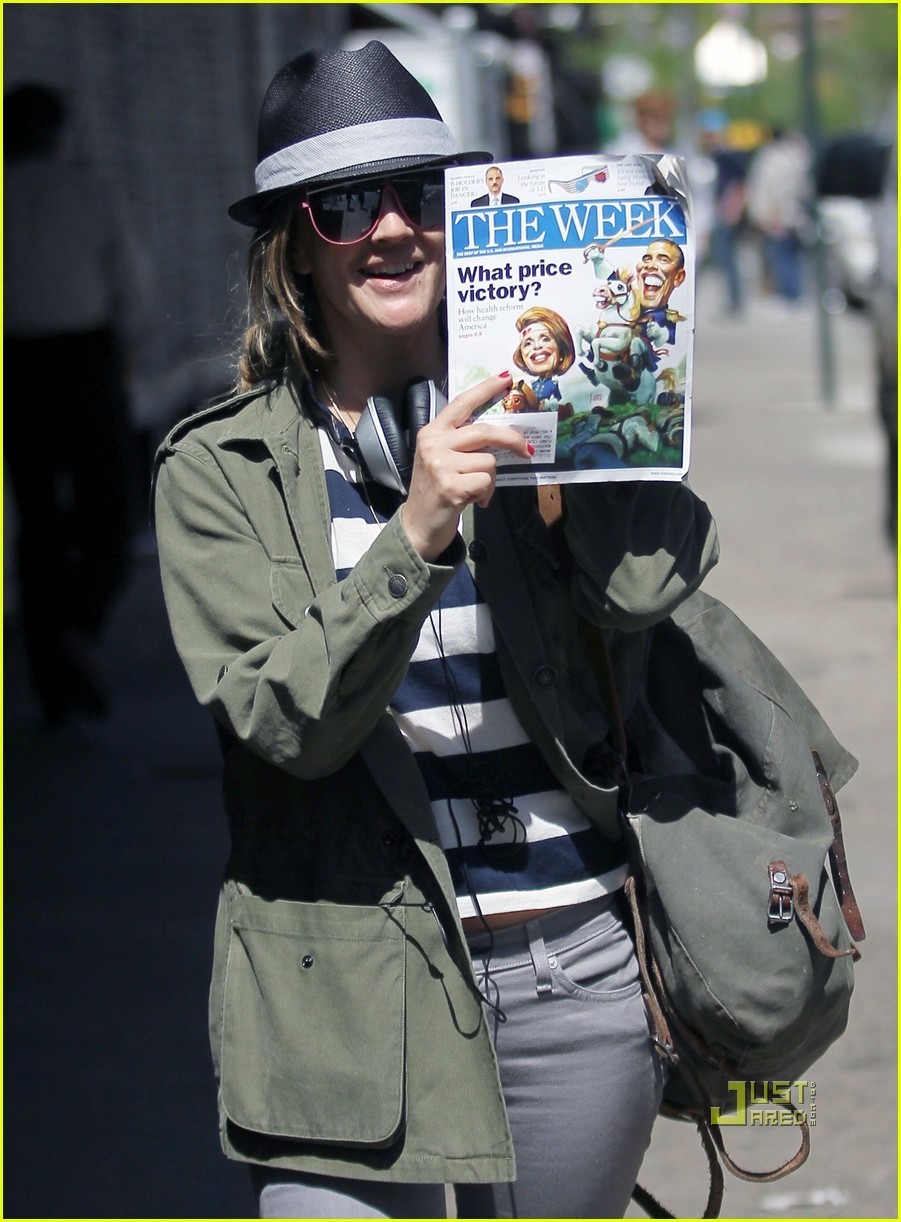 Drew Barrymore Shows Off Some Reading Material!